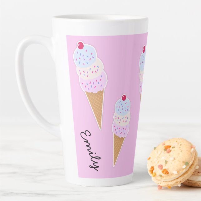 Yummy Icecream Cone Personalisierte Latte Tasse (Beispiel)