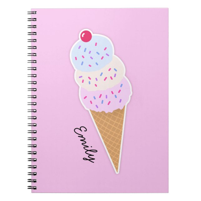 Yummy Icecream Cone Spiral Foto Notebook Notizblock (Vorderseite)