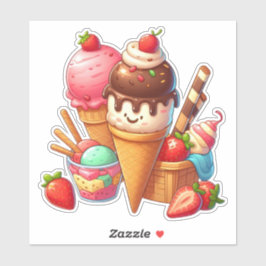 Yummy kawaii Eis Aufkleber