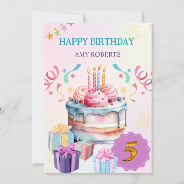 Yummy Kindergeburtstag Card Einladung (Vorderseite)