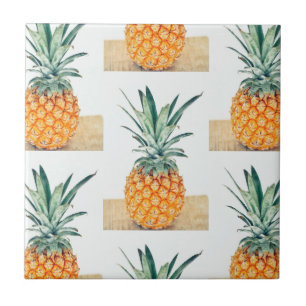 Yummy Pale Pastel Ananas Print Fruit Fliese