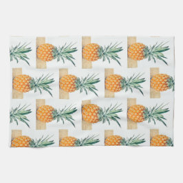 Yummy Pale Pastel Ananas Print Fruit Geschirrtuch