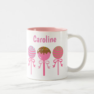 Yummy Pink Cake Pops - Persönliche Umarmung Zweifarbige Tasse