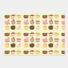 Yummy pink Kuchen mädchenhaft köstliche Leckereien Geschenkpapier Set