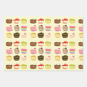 Yummy pink Kuchen mädchenhaft köstliche Leckereien Geschenkpapier Set