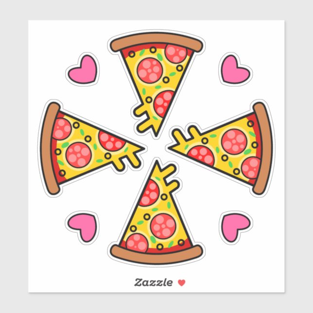 Yummy Pizza Slices Mandara Aufkleber (Blatt)