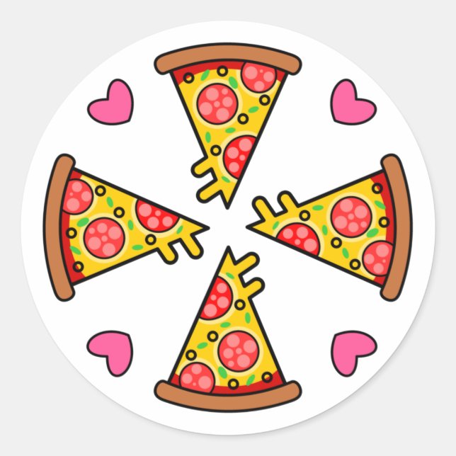 Yummy Pizza Slices Mandara Runder Aufkleber (Vorderseite)