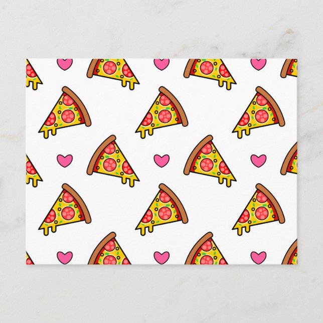 Yummy Pizza Slices Pattern Postkarte (Vorderseite)