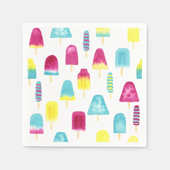 Yummy Popsicles Serviette (Vorderseite)