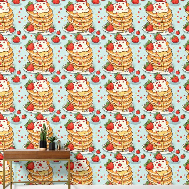 Yummy Retro Frühstück Mitte des Jahrhunderts Tapete (Hausflur)