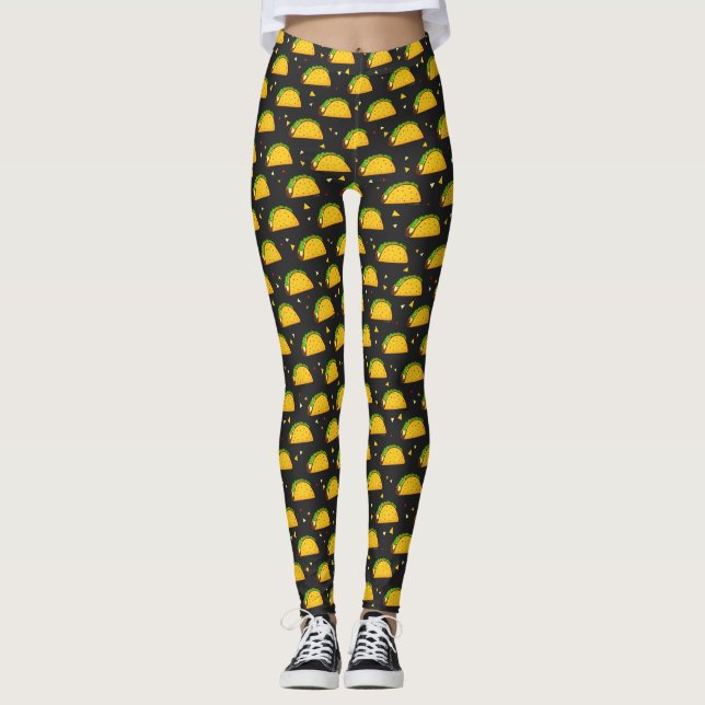 Yummy Taco Pattern Leggings (Vorderseite)
