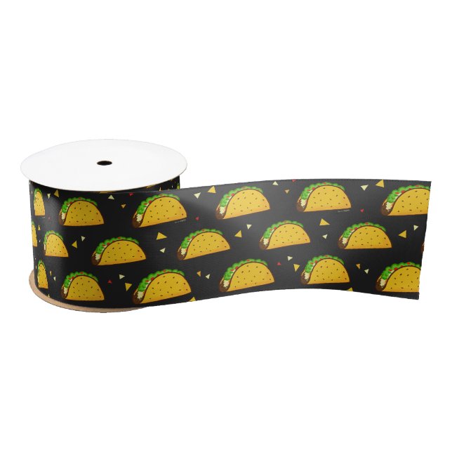 Yummy Taco Pattern Satinband (Spule)