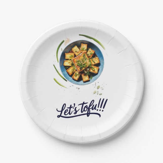 Yummy Tofu Papierplatte Pappteller (Vorderseite)