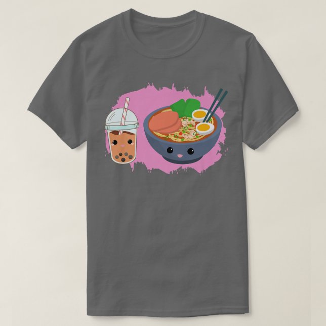 Yummy Tshirt Ramen Noodles Bowl und Boba Bubble Th (Design vorne)