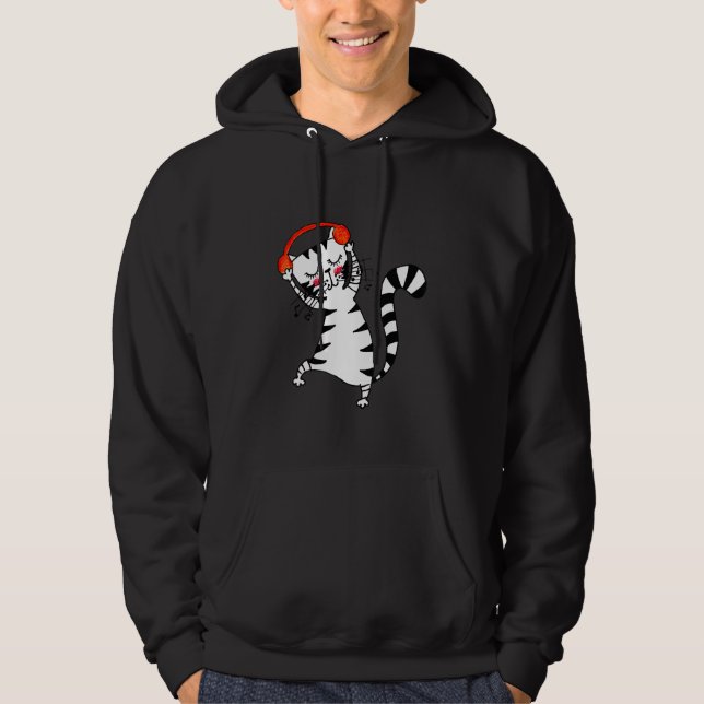 Yuna Cat genießt mit ihrem neuen Headpho den Beat Hoodie (Vorderseite)