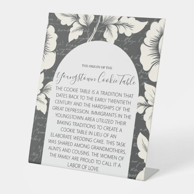YUNGSTOWN COOKIE TABLE WEDING SIGN SOCKELSCHILD (Vorderseite)