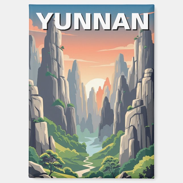 Yunnan Stone Forest China Magnet (Vorderseite)
