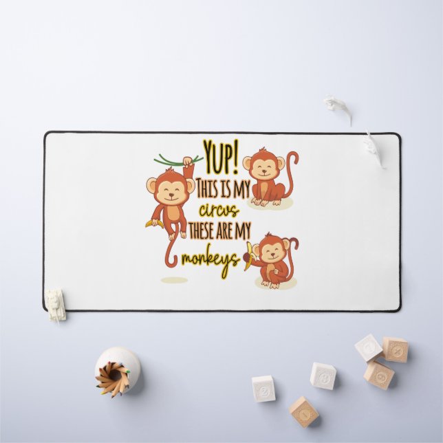 Yup ! C'est mon cirque, ce sont mes trois singes (Tableau pour enfants)