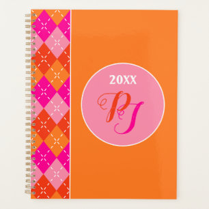Yuppie Preppy Sporty Rose Orange Jacquard Monogram