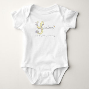 Yuraima Girls Name bedeutet Y Mongram Herz Baby Strampler