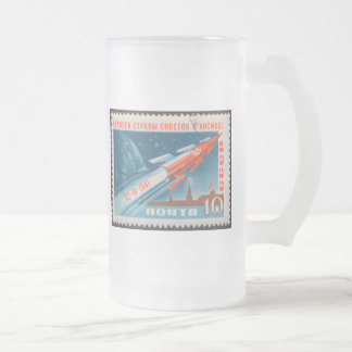 Yuri Gagarin Wostok 1 ist 1. Mann im Raum Mattglas Bierglas