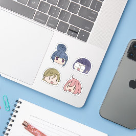 Yuru Camp Alle Charaktere Chibi Sytle Aufkleber