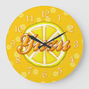 Yuzu Fruit Große Wanduhr