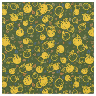 Yuzu-Muster (Olive Green)| Japanischer Fallstil Stoff