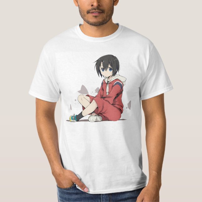 Yuzuru nishimiya mit Katze T-Shirt (Vorderseite)