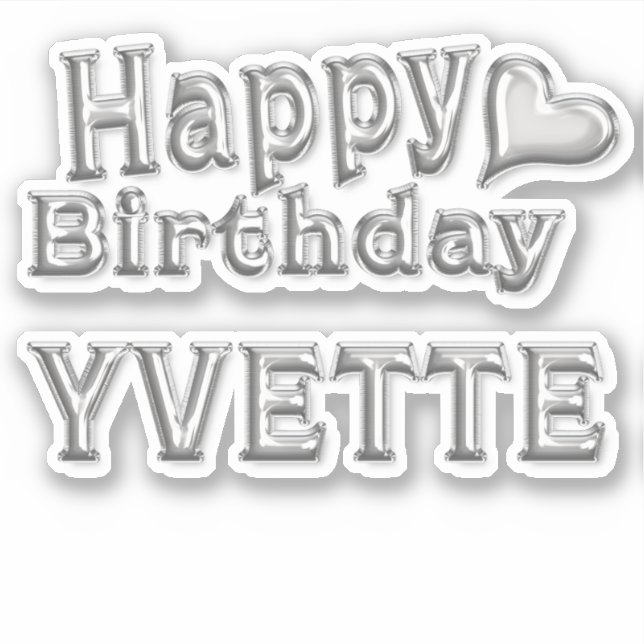 Yvette Happy Birthday Autocollants (Devant)
