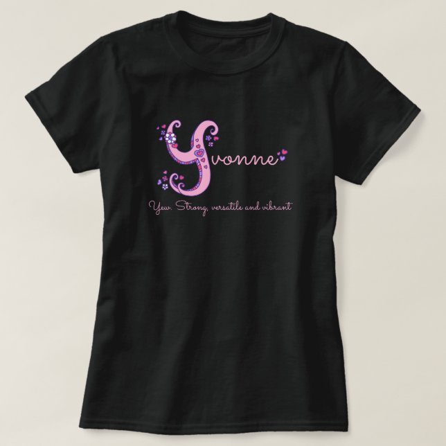 Yvonne Girls Name und Bedeutung Y monogram Shirt (Design vorne)