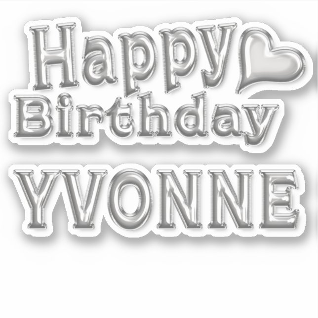Yvonne Happy Birthday Autocollants (Devant)
