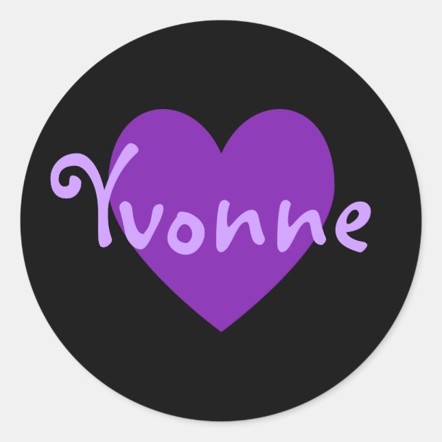 Yvonne Lila Runder Aufkleber (Vorderseite)