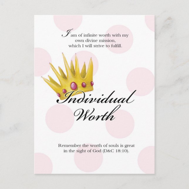 YW Value Card - Individuelle Wertkarte Postkarte (Vorderseite)