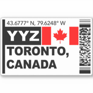 YYZ Toronto Bordkarte - Kanada Reise Aufkleber