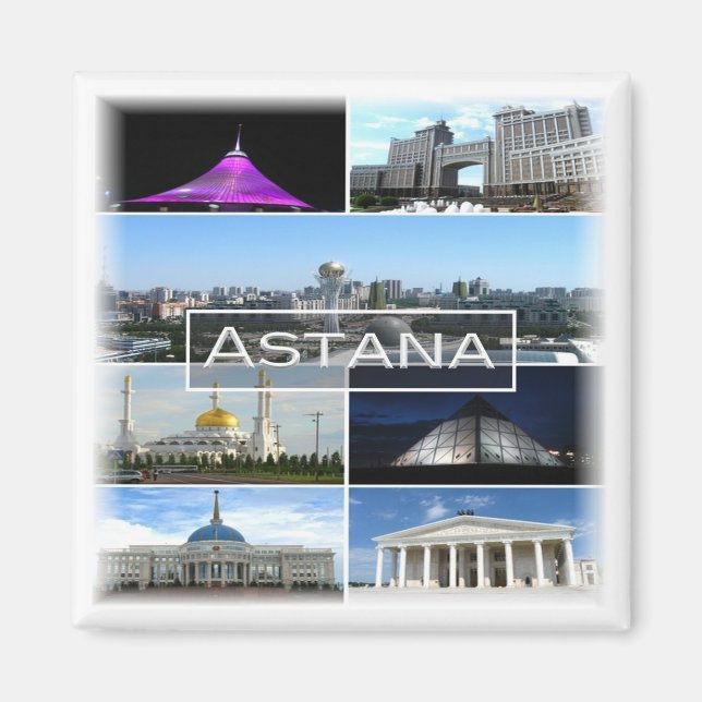 Z004 ASTANA-Mosaik, Kasachstan, Asien, Kühlschrank Magnet (Vorne)