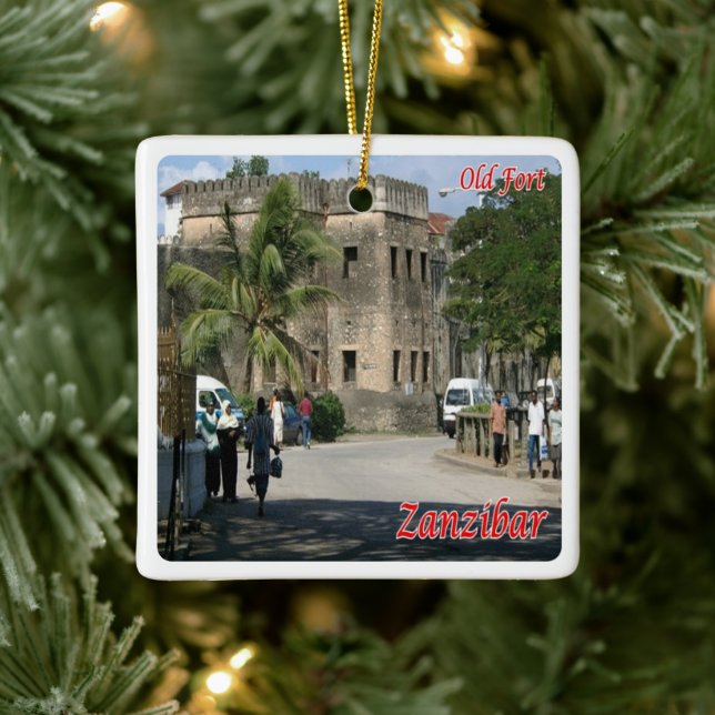 Z009 ZANZIBAR, Old Fort, Tansania, Afrika, Keramikornament (Baum)