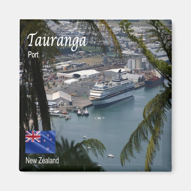 Z010 TAURANGA Port, NEW ZEALAND, Ozeanien, Kühlsch Magnet (Vorne)