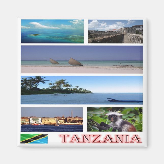 Z014 TANSANIA, Mosaik, Afrika, Kühlschrank Magnet (Vorne)