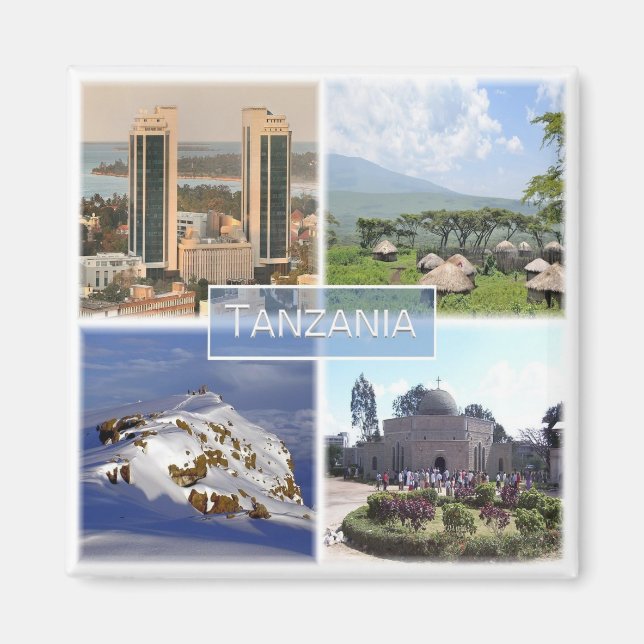 Z016 TANZANIA, Mosaik, Afrika, Kühlschrank Magnet (Vorne)