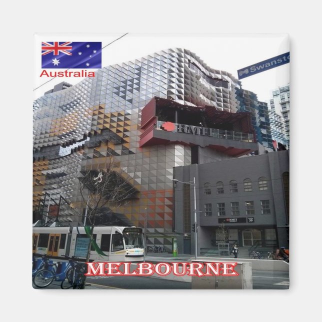 Z076 MELOURNE Stadt, Australien, Ozeanien, Kühlsch Magnet (Vorne)