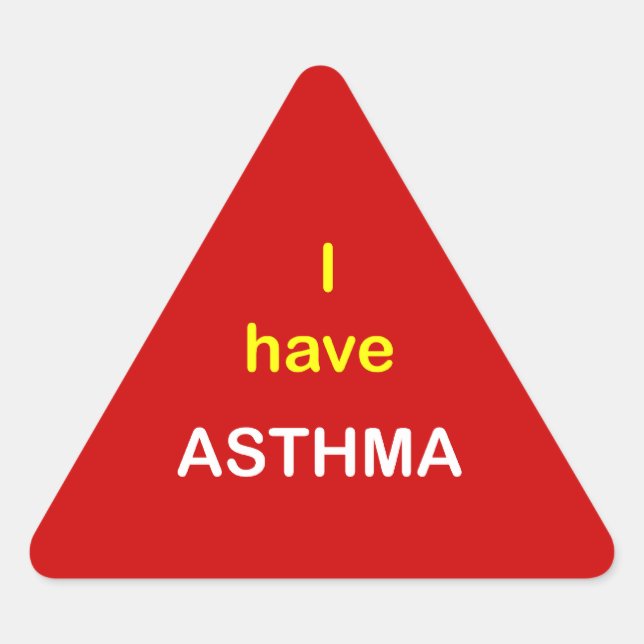 z3 - Ich habe ASTHMA. Dreieckiger Aufkleber (Vorderseite)