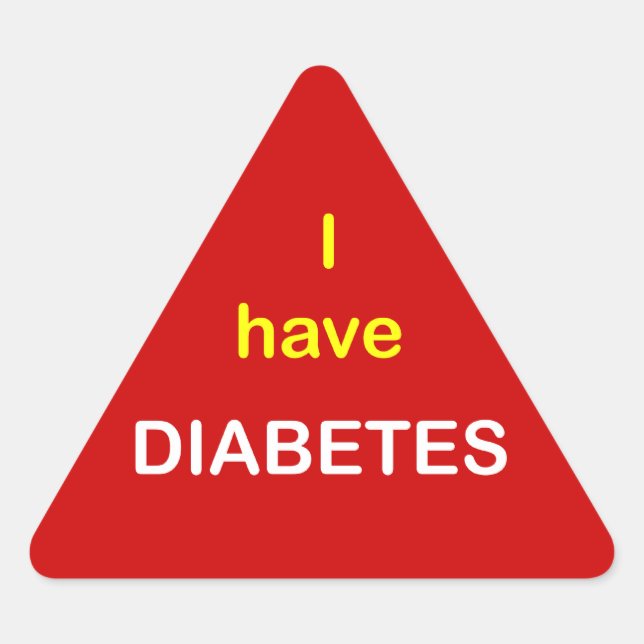 z6 - ICH HABE DIABETES. Dreieckiger Aufkleber (Vorderseite)