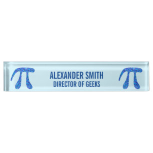 Z-blauer PU-Symbol-Mathe-Aussenseiter-Direktor Of Namensplakette