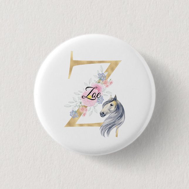 Z-Buchstabe personalisierter Name Monogramm mit Pf Button (Vorderseite)