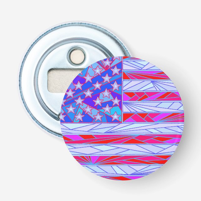 Z-Flagge-rote weiße und blaue USA patriotisch Flaschenöffner (Vorderseite)