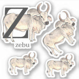 Z für Zebu-Aufkleber Aufkleber