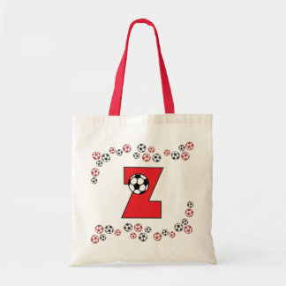 Z Fußball-in der roten Monogramm-Tasche Tragetasche