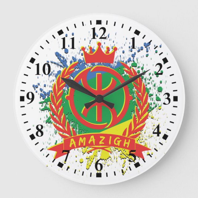Z IMAZIGHEN AUF AMAZIGH-FARBEN  GROßE WANDUHR (Vorderseite)