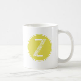 Z Initial floral Monogramm Kaffeetasse